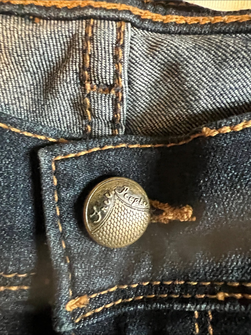 Free People Dark Indigo Skinny Jeans Made In The USA American Stars&Strips Label - Picture 3 of 12